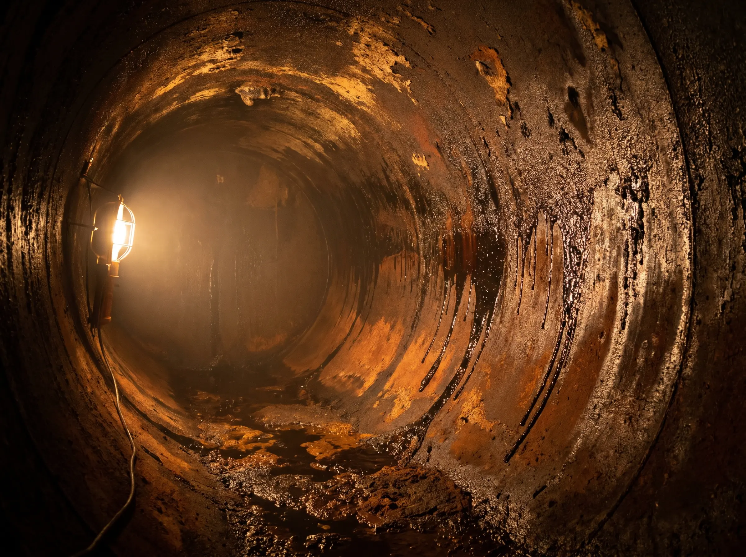 Stark verschmutzter Heizöltank mit Ölschlamm und Ablagerungen vor der Reinigung